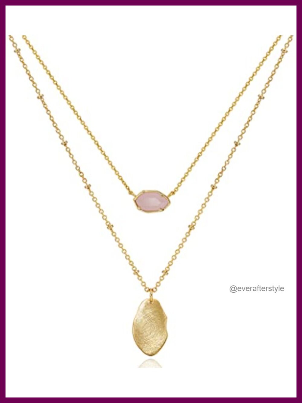 18K Gold Plated Layered Pendant Necklace Crystal Delicate Gift for Women